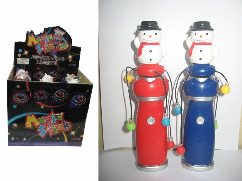 Snowman Flashing Spinning Stick