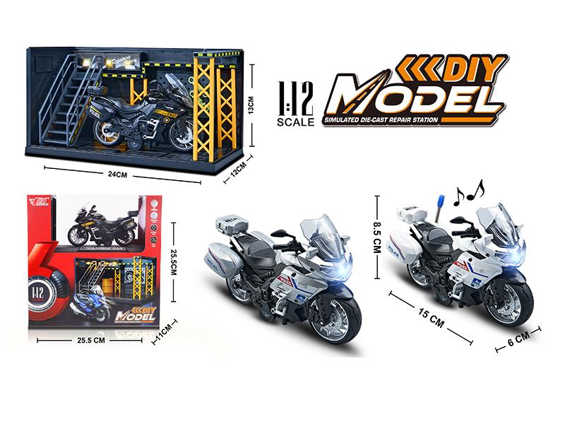 1:12 Pull Back Alloy Benelli Motorcycle With Lights And Music(Display Stand+Scene)