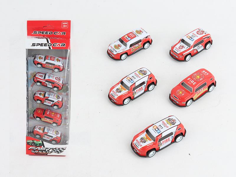 5pcs Pull Back Iron Car(Police Car)