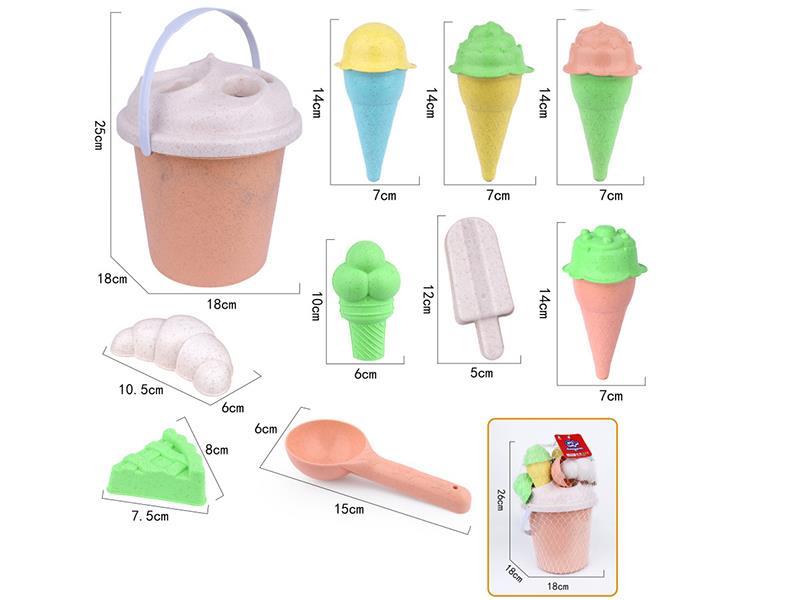 Food Shaped Sand Mold Beach Bucket Set 15PCS