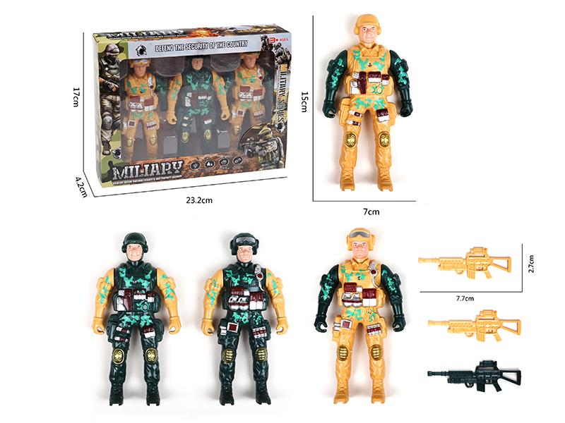 3 Soldiers Toys With Flash Lights