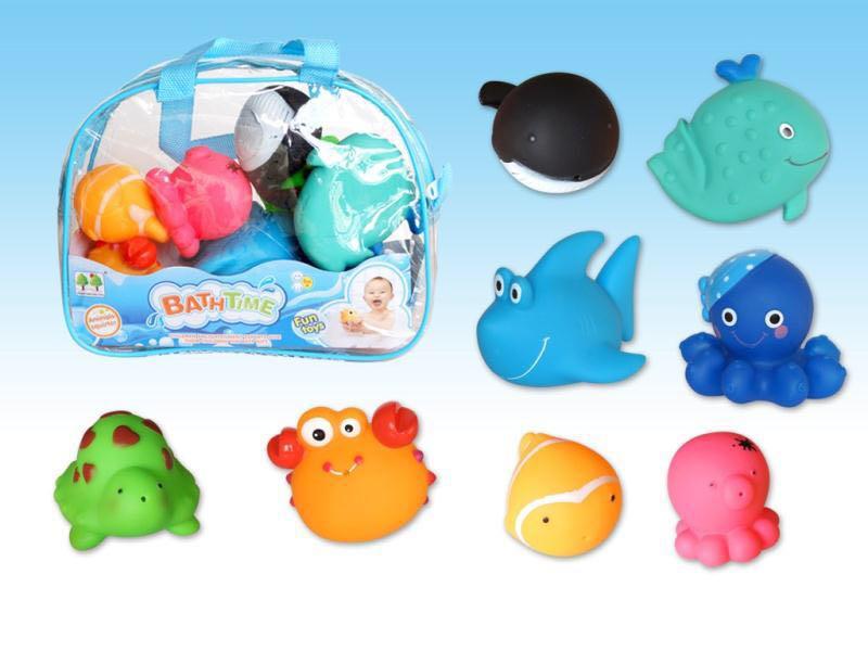 8pcs Water Spray Marine Animal Bath Toy