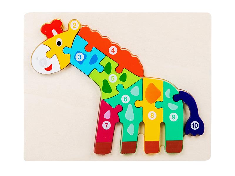 Wooden Giraffe 3D Puzzle Board