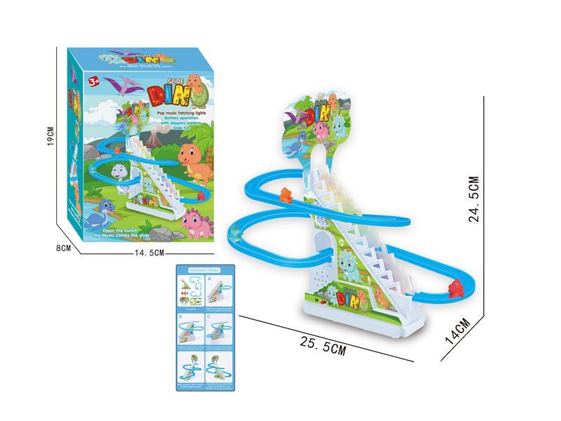 Dinosaurs Climb Stairs (3 Dinosaurs)