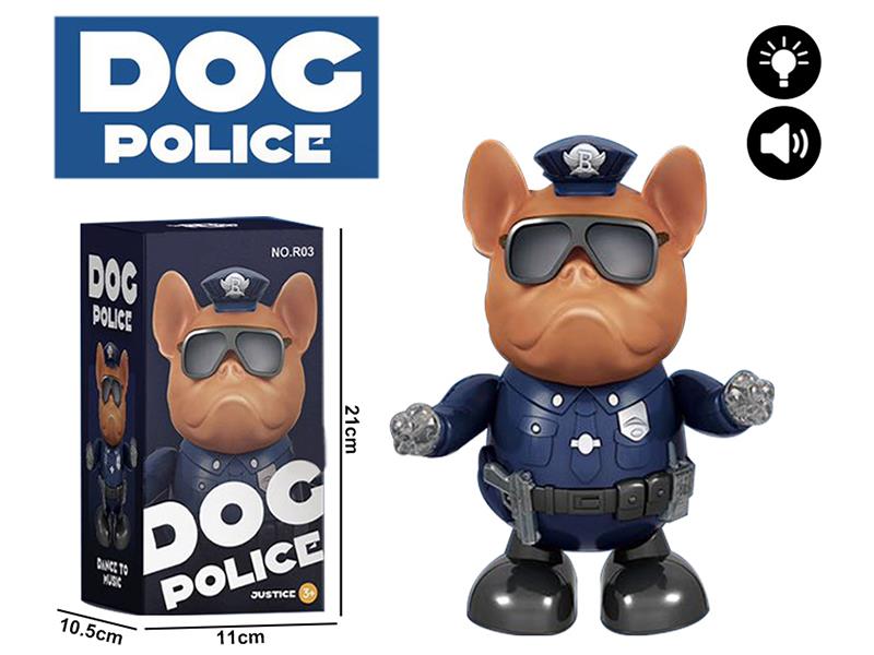 Walking And Dancing Police Dog With Lights And Music