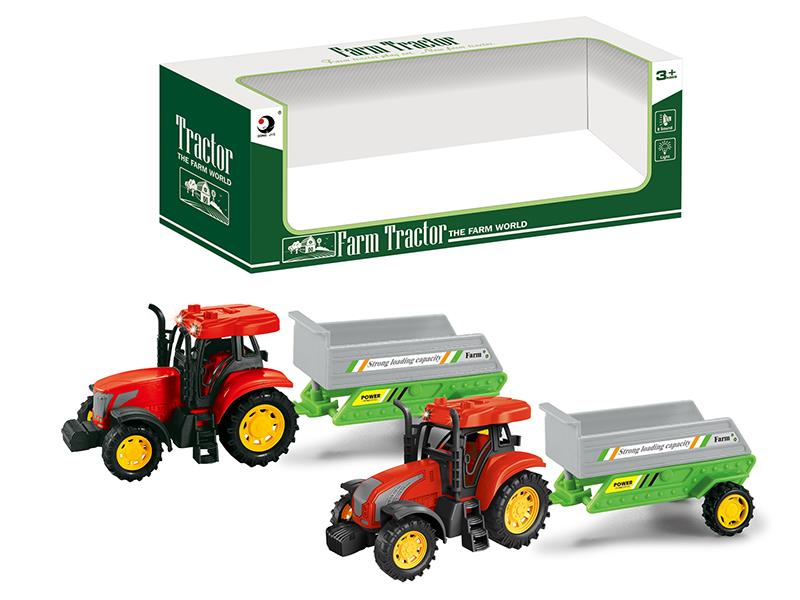 Friction Farm Tractor Trailer Toy(Lights And Music)