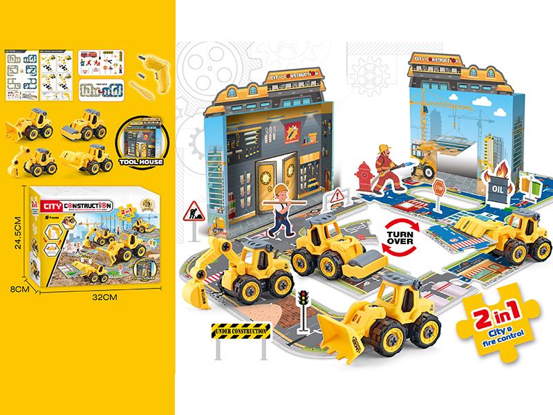 DIY Assembly Engineering Truck Puzzle Track Series