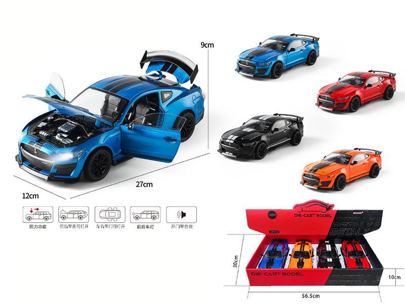 1:18 Shelby GT500 Pull Back Alloy Open Doors Car 4pcs