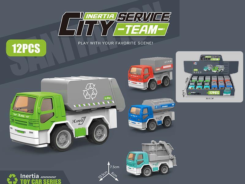 Friction Sanitation Truck 12PCS