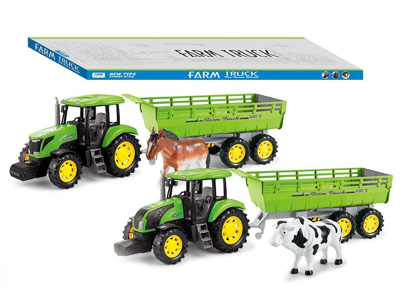 Friction Farm Tractor With Tailer