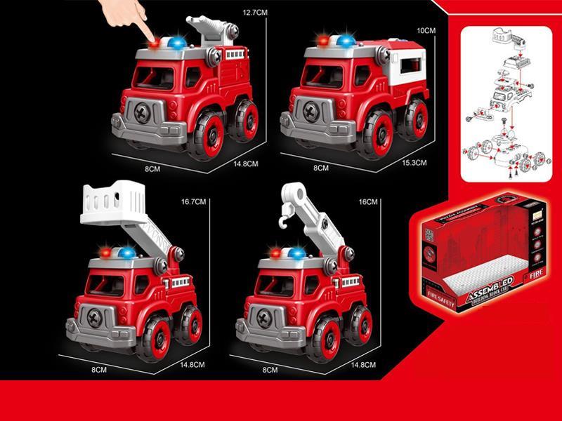 Building Block Assembly Engineering Vehicle With Light And Music