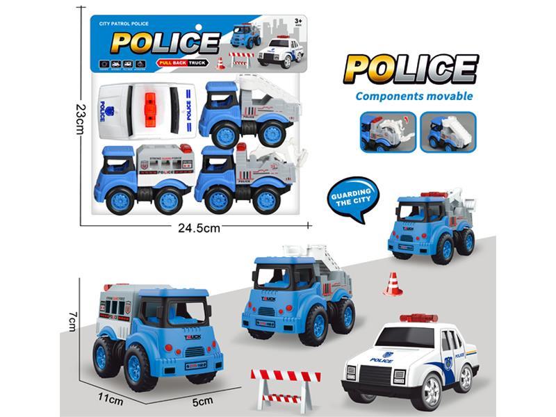 Pull Back Police Car Set