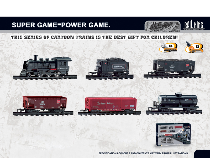 B/O IMITATED TRAIN PLAY SET WITH LIGHT,MUSIC TOYS