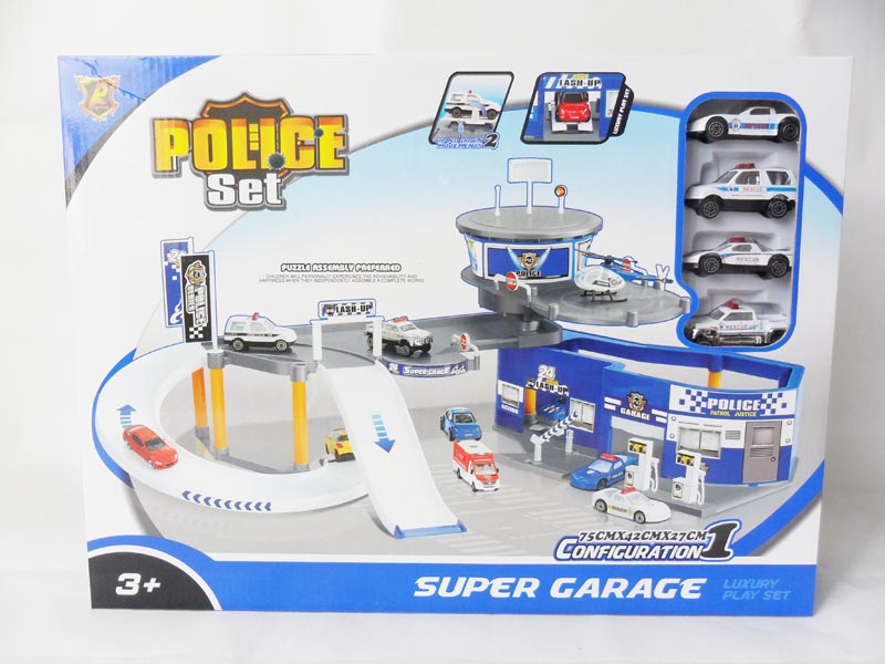 DIY PARKING LOT WITH METAL CAR SET