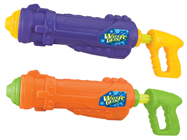 Bottle blowing water gun toy