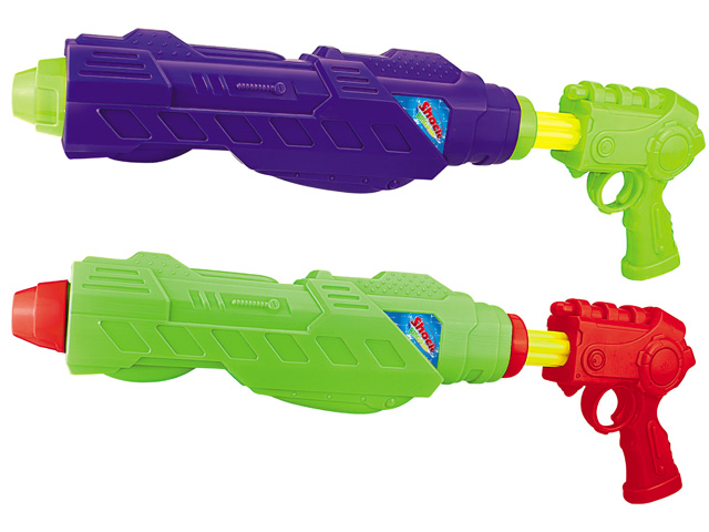 Bottle blowing water gun toy