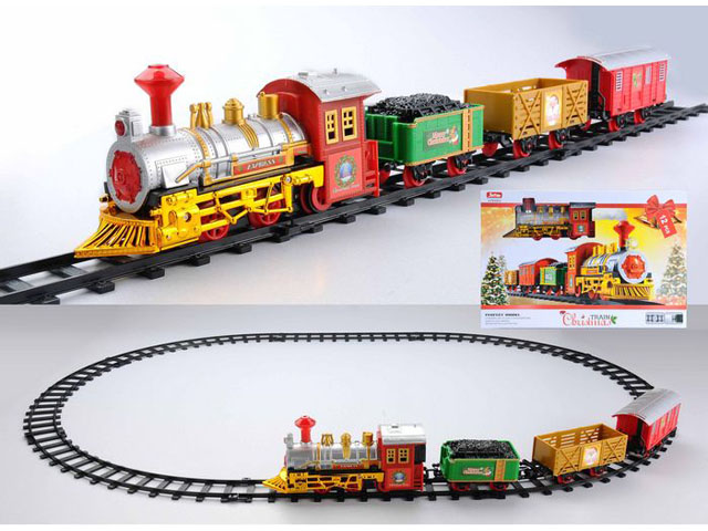 Christmas battery operated track train set with light,music