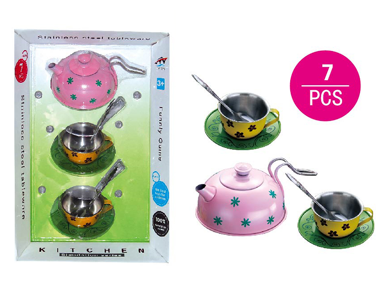 Painted stainless steel tableware toy