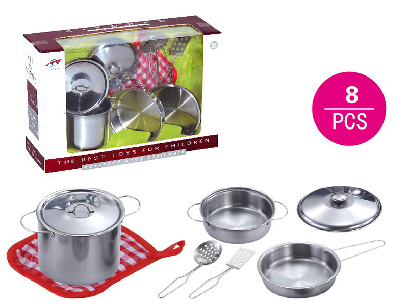 Stainless steel tableware toy with handkerchief
