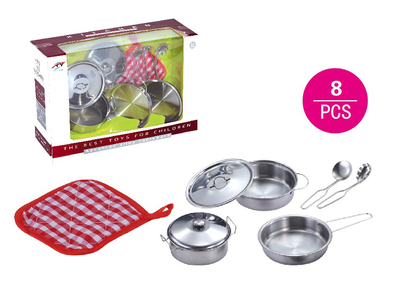 Stainless steel tableware toy with handkerchief