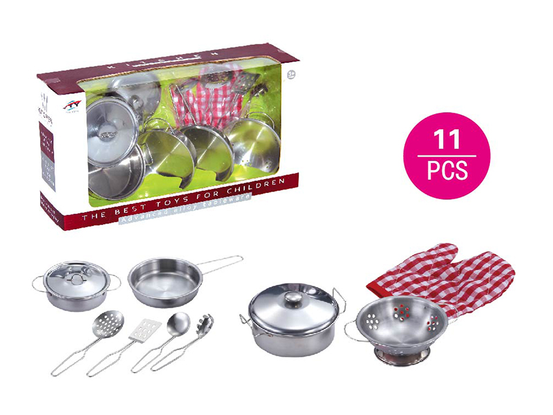 Stainless steel tableware toy with handkerchief