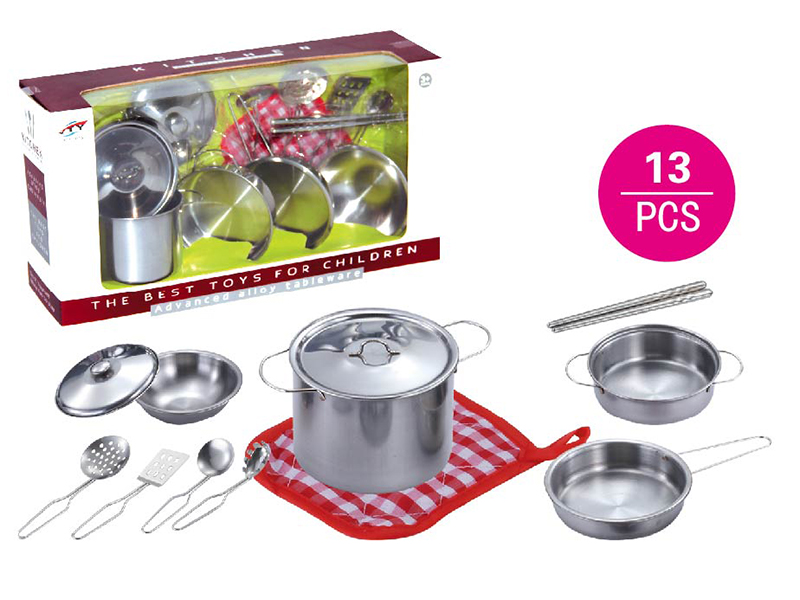 Stainless steel tableware toy with handkerchief