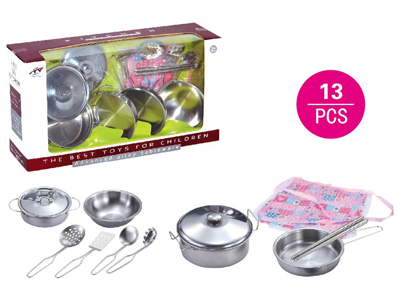 Stainless steel tableware toy with apron