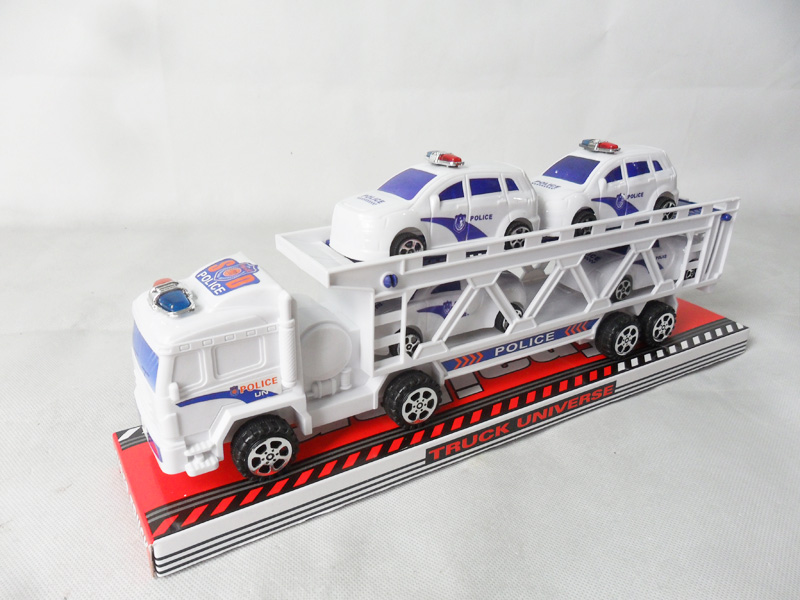 Friction tractor truck With 2 PCS Police Car