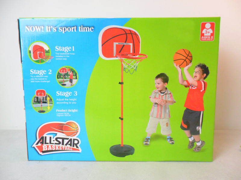 Upright basketball play set toy