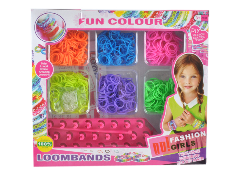 Colorful DIY Rubber Band Bracelet with tool