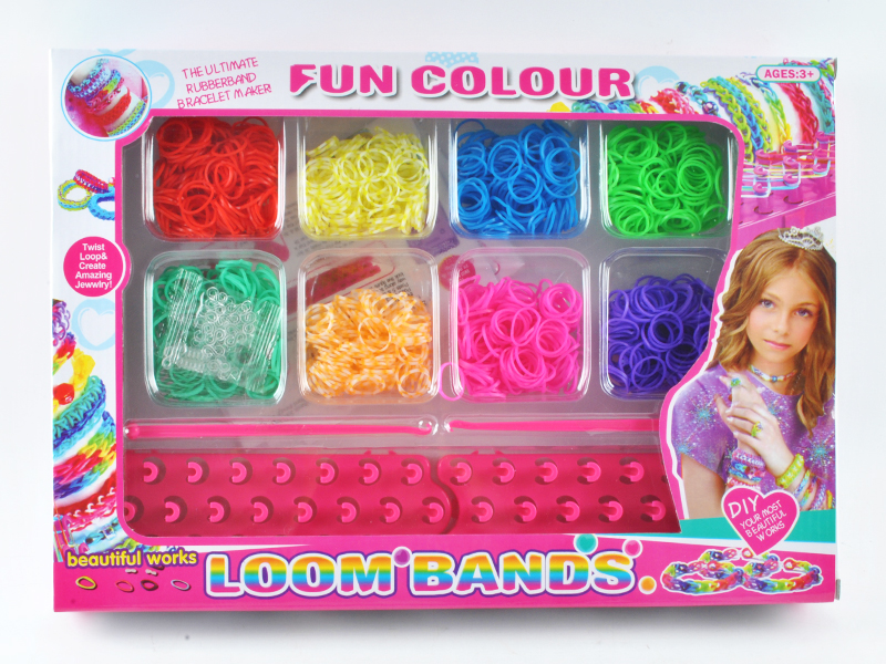 Colorful DIY Rubber Band Bracelet with tool