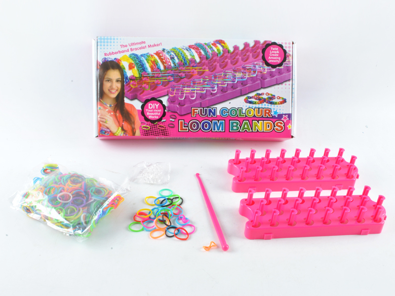 Colorful DIY Rubber Band Bracelet with tool