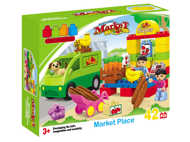 42pcs Market Building Blocks