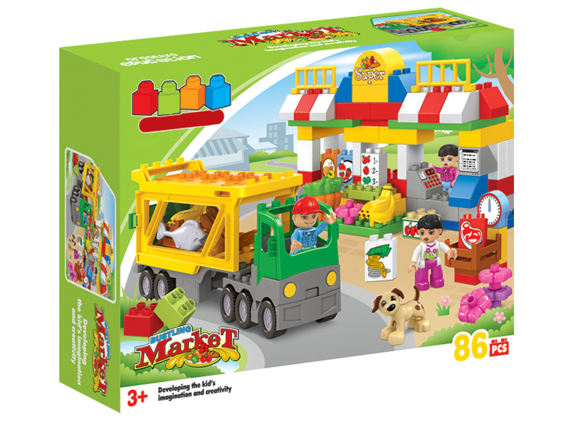 86pcs Market Building Blocks