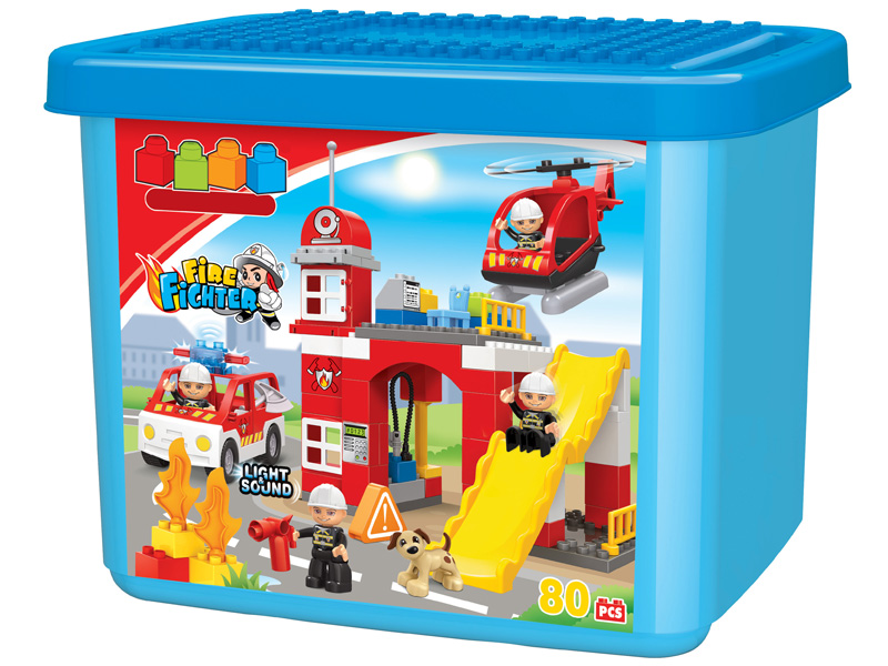 80pcs Fire engine Building Blocks