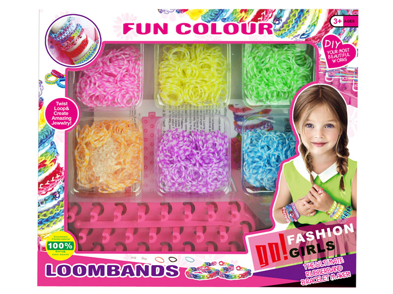 Colorful DIY Rubber Band Bracelet with tool