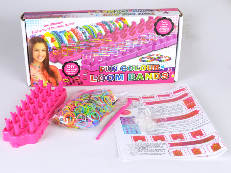 Colorful DIY Rubber Band Bracelet with tool