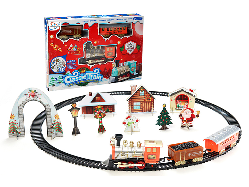 B/O Christmas Track Train With Light And Music