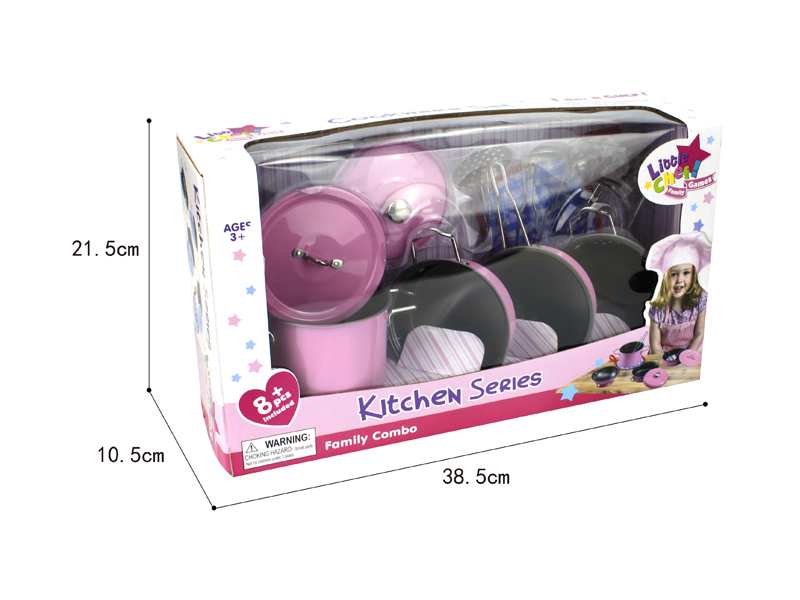 Pink Stainless Steel Tableware Toy