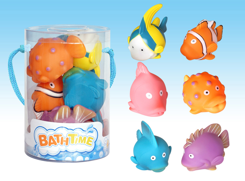 6pcs Spray Water Marine Animal Bath Toy