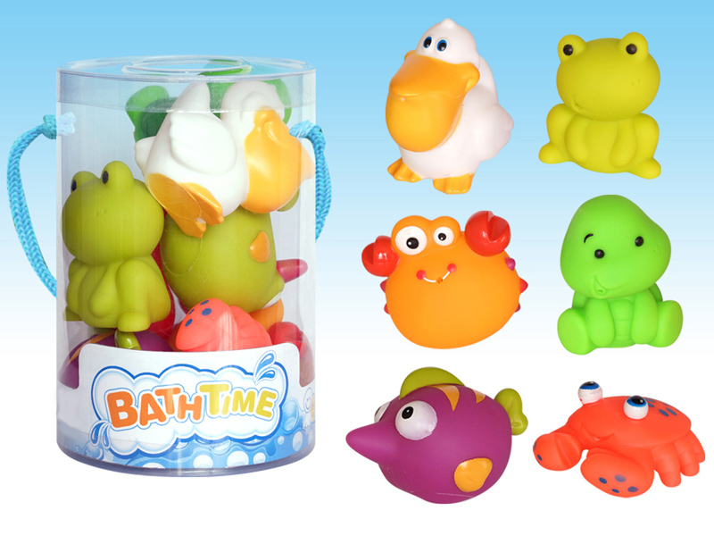 6pcs Spray Water Animal Bath Toys