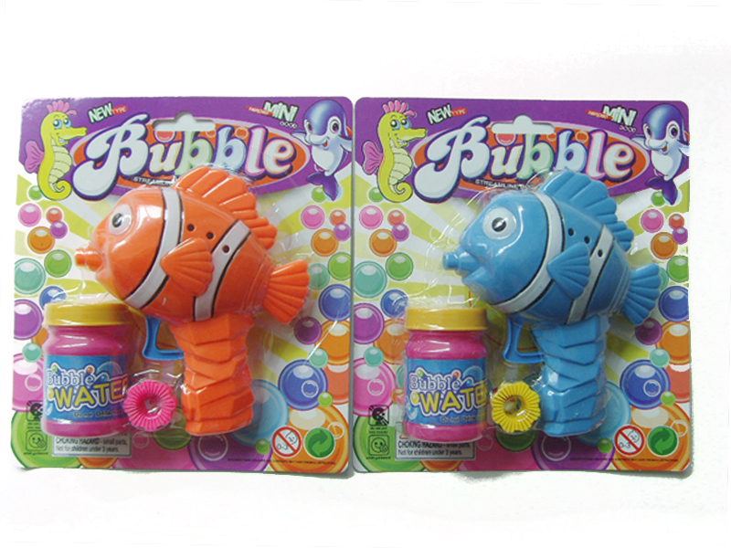 Friction Non-transparent  Spray-painted Fish Bubble Gun