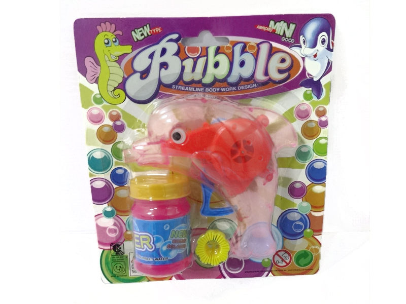 Friction Transparent Dolphin Multicolor Bubble Gun