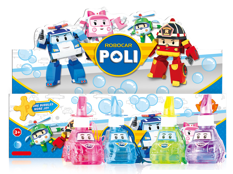 24PCS POLI Bubble Toys  with Whistle   4 Colors