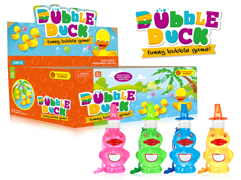 24PCS Rubber Duck  Bubble Toys  with Whistle   4 Colors