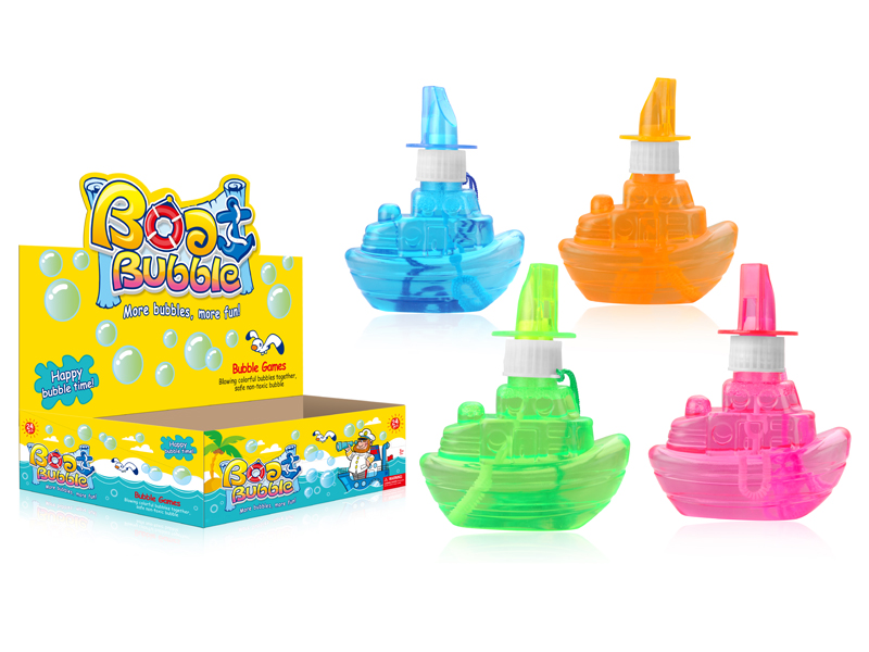 24PCS Boat  Bubble Toys  with Whistle   4 Colors