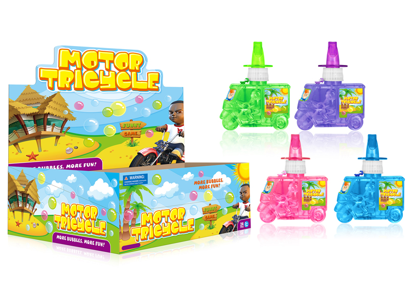 24PCS Tricycle   Bubble Toys  with Whistle   4 Colors