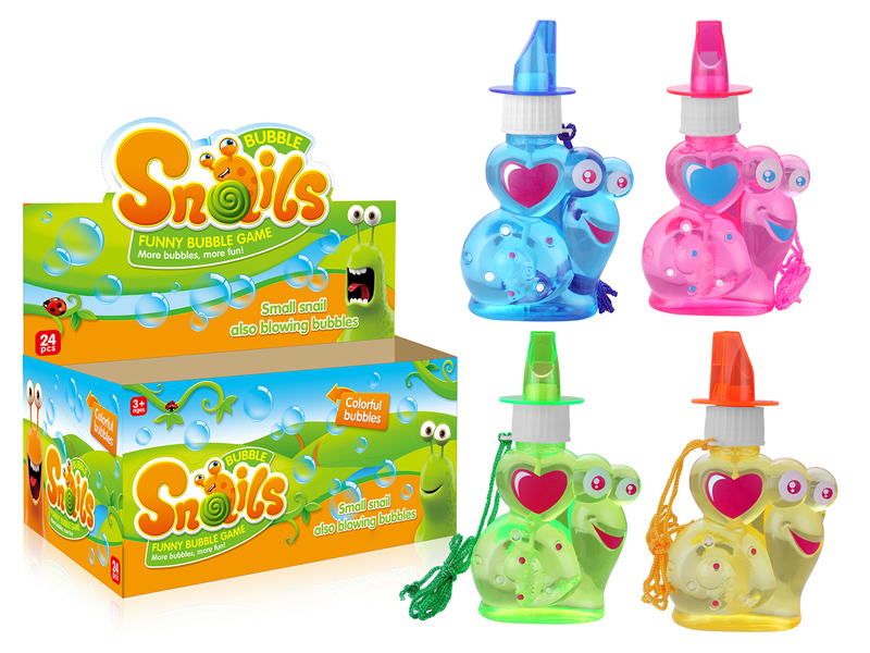 24PCS Snail  Bubble Toys  with Whistle   4 Colors