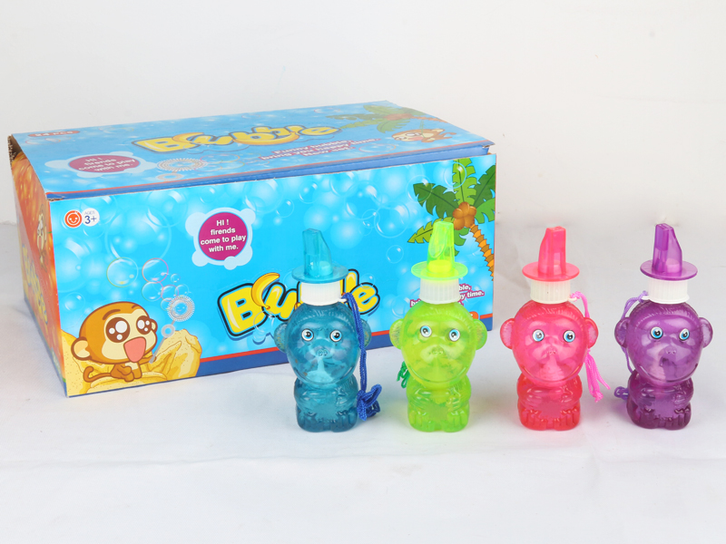 24PCS Monkey  Bubble Toys with Whistle  4 Colors