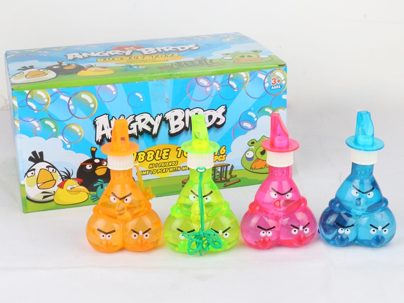 24PCS Angry Bird Bubble Toys with Whistle  4 Colors